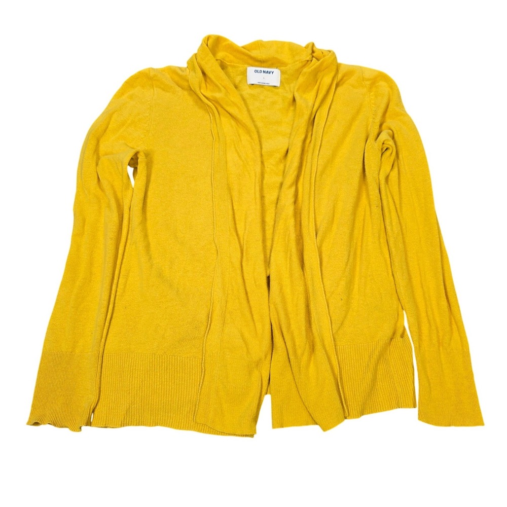 Old‎ Navy Open Front Shawl Collar Cardigan Women's Size L (S) Mustard Yellow